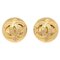 Gold Quilted Cc Round Earrings from Chanel, Set of 2, Image 1
