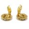 Gold Quilted CC Round Earrings from Chanel, Set of 2 3
