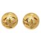 Gold Quilted CC Round Earrings from Chanel, Set of 2 1