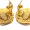 Gold Quilted CC Round Earrings from Chanel, Set of 2 4
