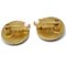 Chanel Button Earrings Clip-On Gold Black 93A 121353, Set of 2, Image 3