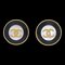 Chanel Button Earrings Clip-On Gold Black 93A 121353, Set of 2 1