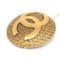 Ovale gewebte CC Brosche in Gold von Chanel 2