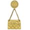 Quilted Bag Brooch Pin in Gold from Chanel 1