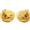 Quilted Button Earrings in Gold from Chanel, Set of 2 3