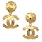 Quilted CC Dangle Earrings in Gold from Chanel, Set of 2 1