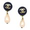 Teardrop Pearl CC Dangle Earrings from Chanel, Set of 2, Image 1