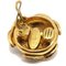 Dreifache CC Ohrringe in Gold von Chanel, 2 . Set 4