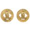Woven CC Circle Earrings in Gold from Chanel, Set of 2 1