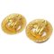 Woven CC Circle Earrings in Gold from Chanel, Set of 2 2