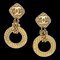 Chanel Dangle Hoop Earrings Clip-On Gold 29/2881 67955, Set of 2 1