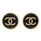 Black and Gold Rope Edge Earrings from Chanel, Set of 2 1