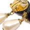 Black and Faux Teardrop Pearl Dangle Earrings from Chanel, 1995, Set of 2 3