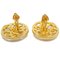 Fretwork Paisley Round Earrings in Gold from Chanel, Set of 2 3