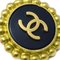 Chanel Button Earrings Gold Clip-On Black 95P 122628, Set of 2 2