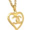 Gold CC Heart Cutout Pendant Necklace from Chanel 2