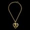 CHANEL 1995 Gold CC Heart Cutout Pendant Necklace 48545, Image 1