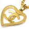 CHANEL 1995 Gold CC Heart Cutout Pendant Necklace 48545 3