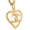 Gold CC Heart Cutout Pendant Necklace from Chanel 2