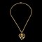 CHANEL 1995 Collier pendentif en forme de coeur CC doré 130755 1