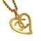 CHANEL 1995 Gold CC Heart Cutout Pendant Necklace 130755, Image 3