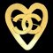 CHANEL 1995 Heart Brooch Pin Gold 24790, Image 1
