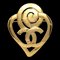 CHANEL 1995 Heart Brooch Pin Gold 95P 67956, Image 1
