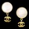 Chanel 1995 Mother Of Pearl Cc Earrings Clip-On 28764, Set of 2 1