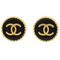 Black & Gold Rope Edge Earrings from Chanel, Set of 2 1