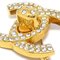 CHANEL 1996 Crystal & Gold CC Turnlock Brooch Small 51025, Image 2