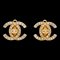 Chanel 1996 Boucles d'Oreilles Cc Turnlock en Or et Cristal Small 62835, Set de 2 1
