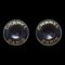 Chanel 1997 Button Logo Earrings Black Clip-On 69904, Set of 2 1