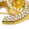 CHANEL 1997 Crystal & Gold CC Turnlock Brooch Large 112344 2