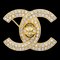CHANEL 1997 Kristall & Gold CC Drehschloss Brosche Large 112344 1