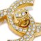 CHANEL 1997 Crystal & Gold CC Turnlock Broche Small 46477 2