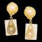 Chanel 1997 Faux Teardrop Pearl Dangle Earrings Clip-On Gold 61750, Set of 2, Image 1