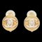 Chanel 1997 Gold & Silber Runde Cc Turnlock Ohrringe Clip-On Klein 27146, 2 . Set 1