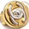 Chanel 1997 Gold & Silber Runde Cc Turnlock Ohrringe Clip-On Klein 27146, 2 . Set 2