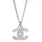 CC Halskette aus Kristall & Silber von Chanel 1