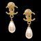 Chanel Artificial Pearl Dangle Earrings Clip-On 95A 69898, Set of 2 1