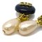 Tropfenförmige Perlenohrringe in Schwarz & Kunstleder von Chanel, 2 . Set 2
