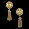 Chanel Artificial Pearl Fringe Dangle Earrings Clip-On Gold White 93P 89893, Set of 2 1