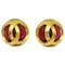 Bijou Button Earrings in Gold from Chanel, Set of 2, Image 1