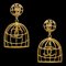 Chanel Birdcage Dangle Earrings Clip-On Gold 93A 120660, Set of 2 1