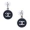 Black Piercing Earrings from Chanel, Set of 2 1
