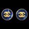 Chanel Blue Stone Button Earrings Clip-On 95A 123263, Set of 2 1