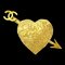 CHANEL Broche de corazón con arco y flecha Dorado 93P 29424, Imagen 1