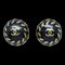Chanel Button Earrings Black 97A 140334, Set of 2, Image 1