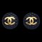 Chanel Boucles d'Oreilles Bouton Clip-On Noir 131746, Set de 2 1