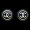 Chanel Button Earrings Clip-On Black 95A 111952, Set of 2 1